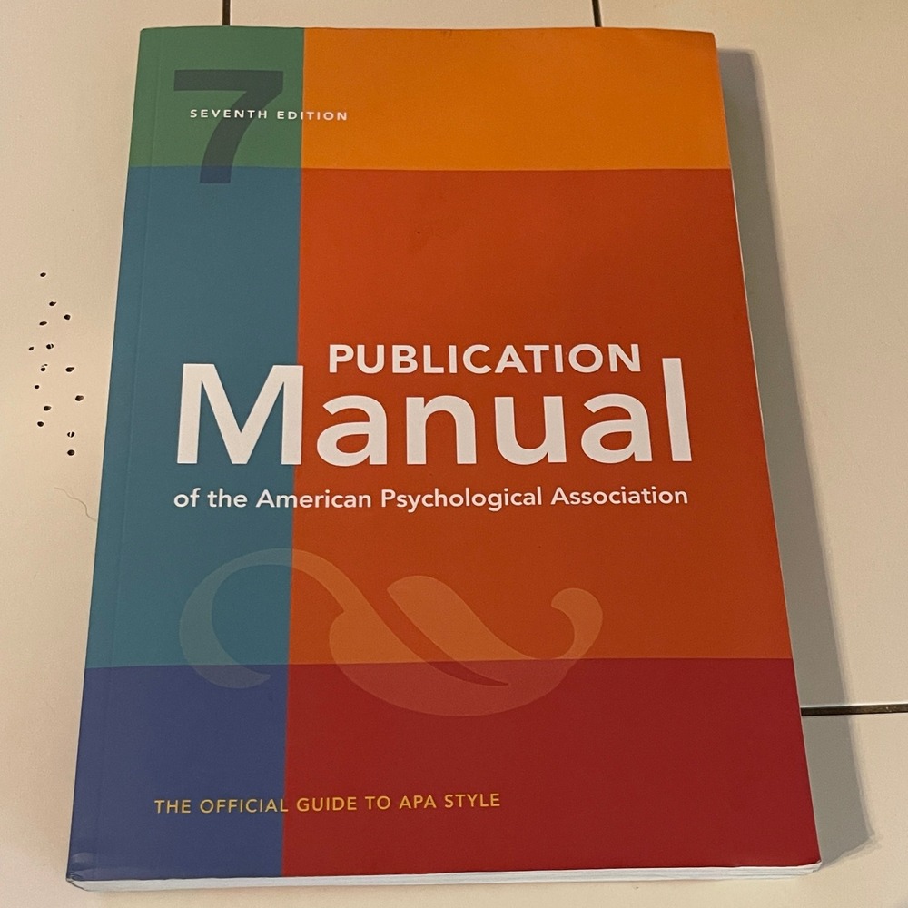 APA Publication Manual 7th Edition American Psychological Association Paperback
